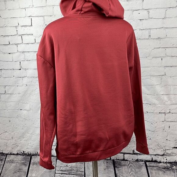 Nike Womens Pullover Hoodie Sweatshirt Active Pocket Swoosh Pockets Red Medium - Picture 4 of 10